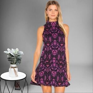 Mini Dress Free People Amelia Knit Halter Purple Black Size XS